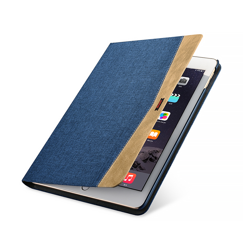 New iPad Simple Fabric Material Made Folio Cover Erudition Series(Size